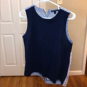 Navy Blue Tank with Pinstripe Back